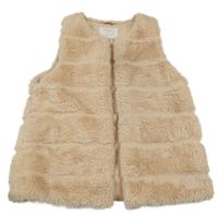 Svetlohnedá kožušinová zateplená vesta Zara