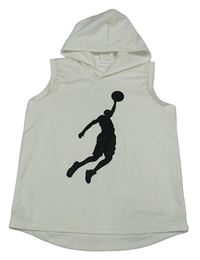 Bílé tílko s basketbalistou a kapucí Shein