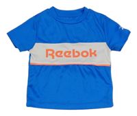 Modro-bílé sportovní tričko s nápisem Reebok