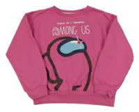 Tmavoružová mikina s Among Us Primark
