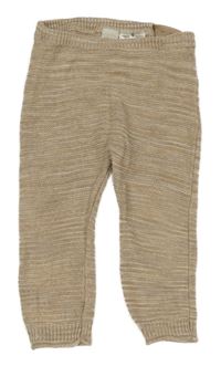 Hnědé melírované pletené tepláky H&M