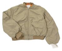 Zelenošedý šusťákový zateplený bomber Zara