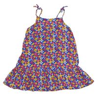 Modro-farebné kvetované ľahké šaty Primark