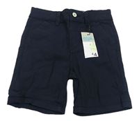 Tmavomodré plátenné chino kraťasy Primark