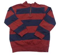 Červeno-tmavomodrá pruhovaná mikina M&Co.