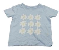 Světlemodré tričko s květinami Primark