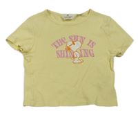 Žlté crop tričko so Snoopym H&M