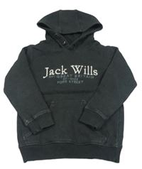 Tmavosivá melírovaná mikina s logom a kapucňou Jack Wills
