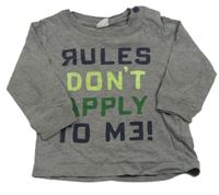 Šedé melírované triko s nápisem H&M