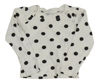 Bielo-čierne bodkovaná é tričko Girl2Girl