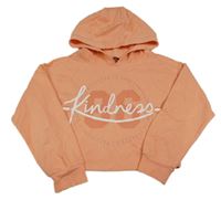 Oranžová crop mikina s nápisem a kapucí George