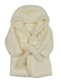 Smetanový huňatý župan se slonem a kapucí George