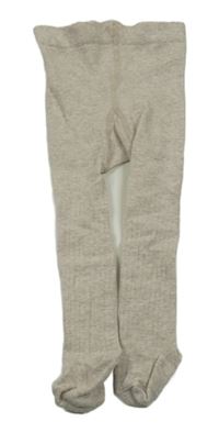 Pískové žebrované punčocháče H&M