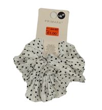 Nové - bílo-černá puntíkatá gumička do vlasů Primark