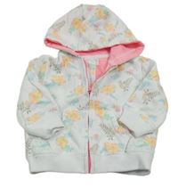 Biela kvetovaná prepínaci mikina s kapucňou F&F