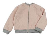 Svetloružová vzorovaná tepláková podšitá bunda St. Bernard