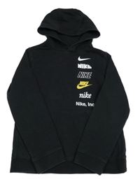 Černá mikina s logem a kapucí Nike