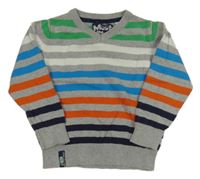 Sivo-farebný pruhovaný sveter C&A