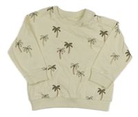Smotanová ľahká mikina s palmami
