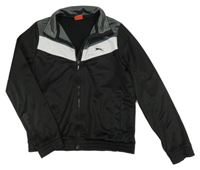 Čierno-bielo-sivá športová prepínaci mikina s logom Slazenger
