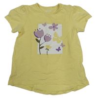 Žlté tričko s motýlikmi Topolino