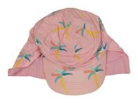 Růžová plátěná kšiltovka s palmami M&S