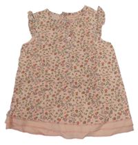 Svetloružové kvetované šaty