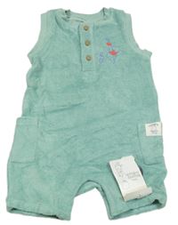 Nové - zelený froté kraťasový overal s Púem M&S