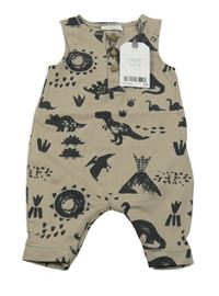 Nové - béžový overal s dinosaury Next