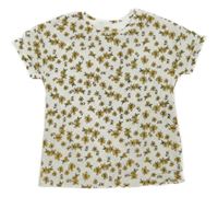 Bílé květované tričko Tu