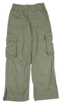 Khaki plátenné nohavice s vreckami Primark