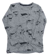 Sivé melírované tričko so superzvířaty Next