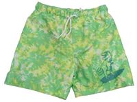 Zeleno-bílé batikované plážové kraťasy s dinem H&M