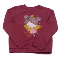 Tmavoružová mikina s vílou Primark