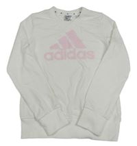 Bílá mikina s logem Adidas