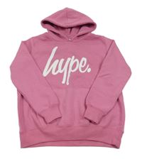 Růžová mikina s logem a kapucí Hype