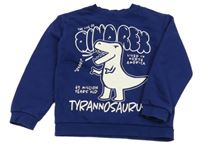 Tmavomodrá mikina s dinem a nápismi