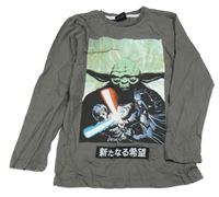 Sivé tričko s Yodou - Star Wars