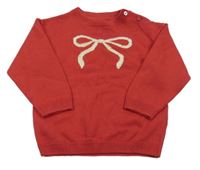 Červený sveter s mašlou H&M