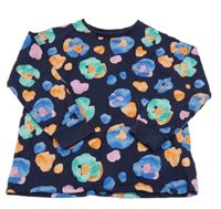 Tmavomodro-farebná mikina s leopardím vzorom Next