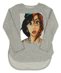 Světlešedá melírovaná úpletová tunika s dívkou 