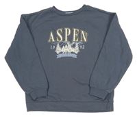 Sivá mikina s nápisom a jeleňom Primark