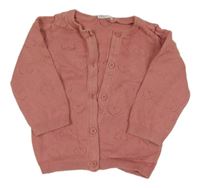 Ružový prepínaci sveter so srdiečkami F&F