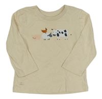 Béžové triko se zvířátky Matalan