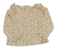 Smetanovo-ružové kvetované tričko Manor