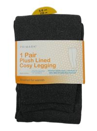 Nové - Tmavošedé zateplené punčocháčové legíny Primark