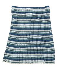 Modro-bielo-zelená pruhovaná úpletová rebrovaná sukňa H&M