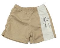 Béžovo-biele kraťasy s nápisom Shein
