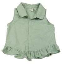 Svetlozelený prepínaci top s golierikom Shein