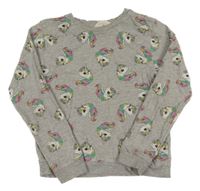 Šedé mikinotriko s jednorožcami H&M